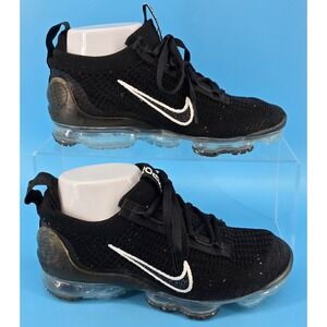 Nike Air VaporMax 2021 Flyknit Shoes Womens Sz 6 Black White DC4112 002 Stretchy